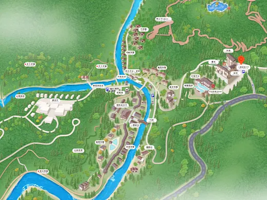 合江结合景区手绘地图智慧导览和720全景技术，可以让景区更加“动”起来，为游客提供更加身临其境的导览体验。
